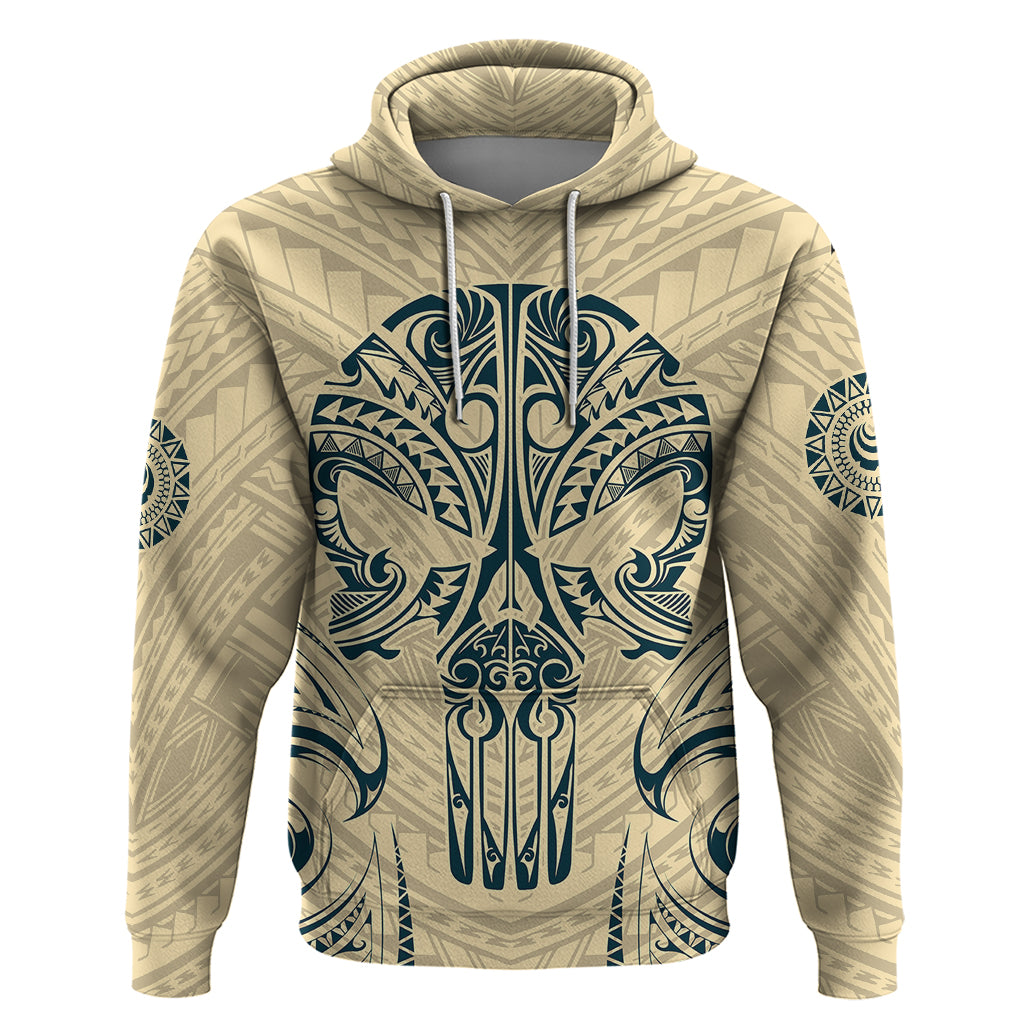 Polynesian Hoodie Warrior Skull with Tribal Patterns Tattoo Design TS04 Yellow - Polynesian Pride