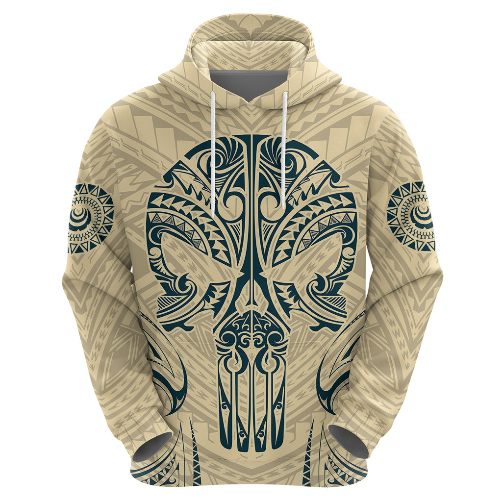 Polynesian Hoodie Warrior Skull with Tribal Patterns Tattoo Design TS04 - Polynesian Pride