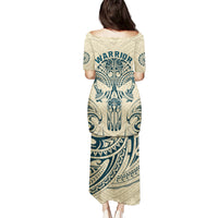 Polynesian Puletasi Warrior Skull with Tribal Patterns Tattoo Design TS04 - Polynesian Pride