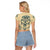 Polynesian Raglan Cropped T Shirt Warrior Skull with Tribal Patterns Tattoo Design TS04 - Polynesian Pride