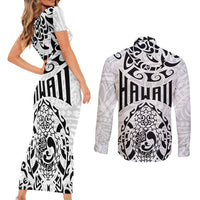 Hawaii Couples Matching Short Sleeve Bodycon Dress and Long Sleeve Button Shirts with Polynesian Turtle TS04 - Polynesian Pride