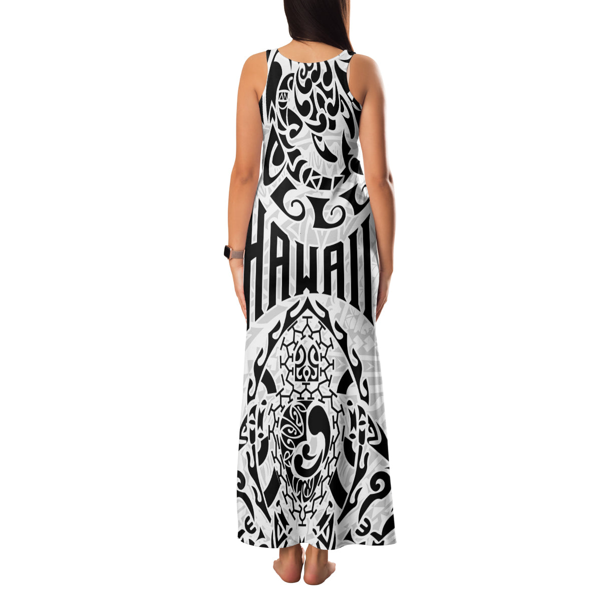 Hawaii Family Matching Tank Maxi Dress and Hawaiian Shirt with Polynesian Turtle TS04 - Polynesian Pride