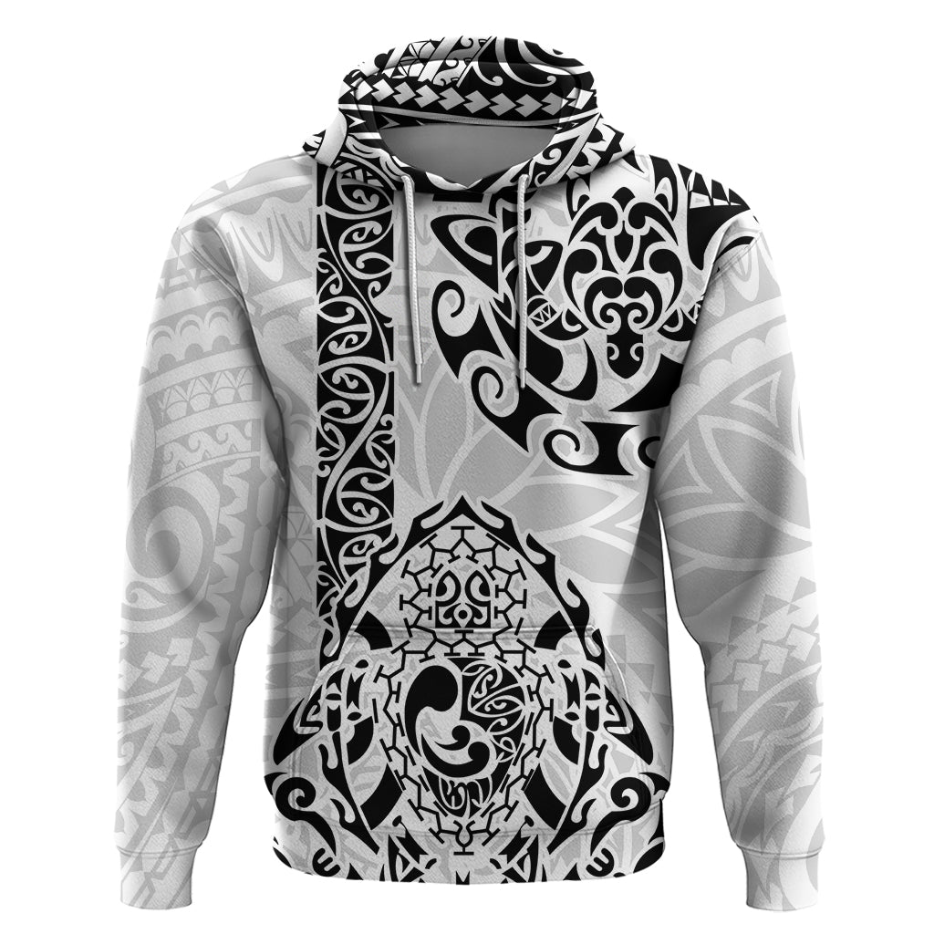 Hawaii Hoodie with Polynesian Turtle TS04 Pullover Hoodie Black/White - Polynesian Pride