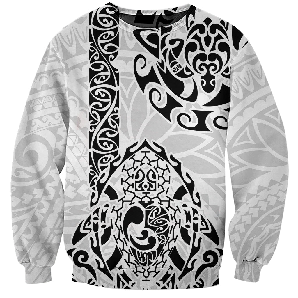 Hawaii Sweatshirt with Polynesian Turtle TS04 Unisex Black/White - Polynesian Pride