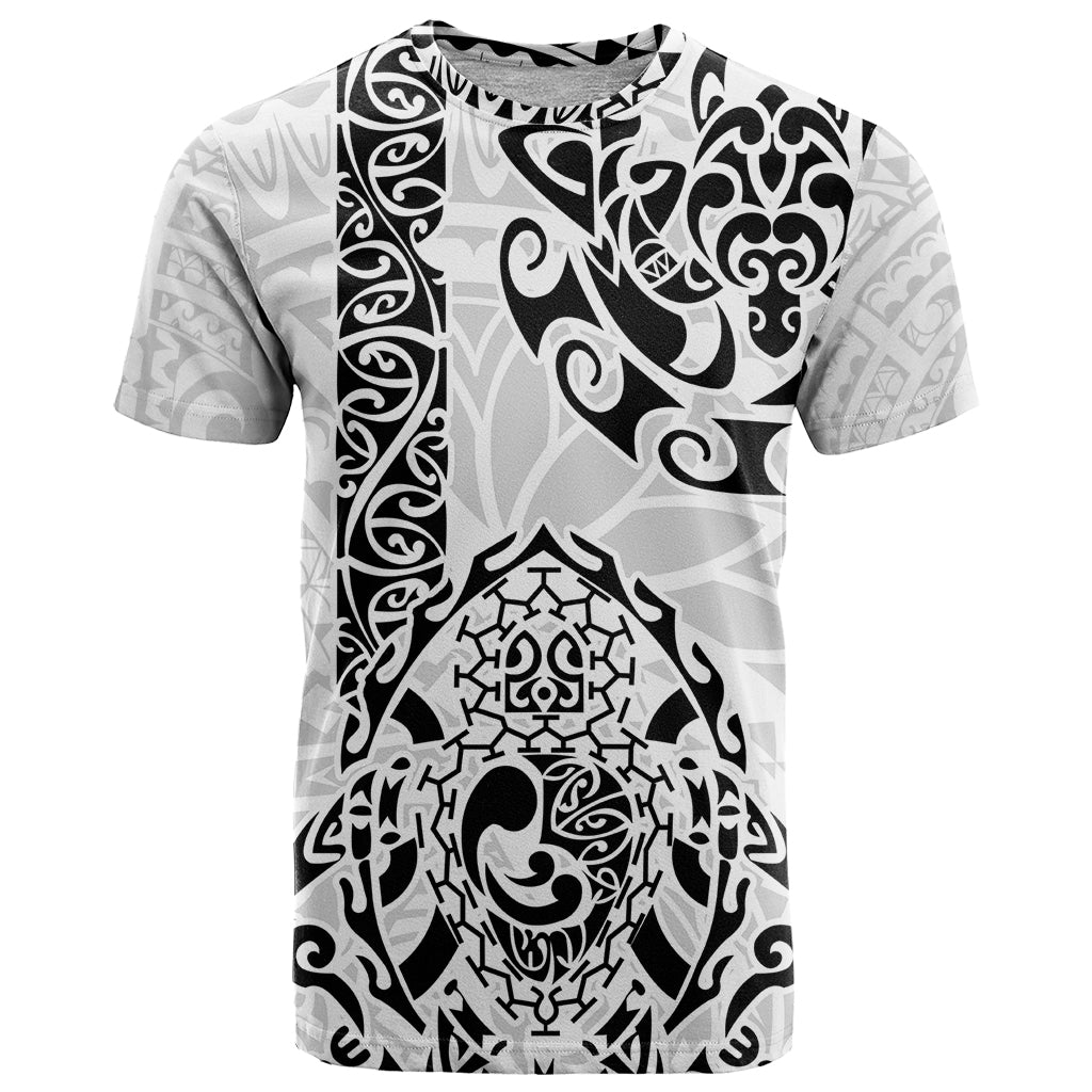 Hawaii T Shirt with Polynesian Turtle TS04 Black/White - Polynesian Pride