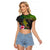 Polynesian Raglan Cropped T Shirt Whales and Compass Gradient Pattern TS04 Female Gradient - Polynesian Pride