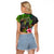 Polynesian Raglan Cropped T Shirt Whales and Compass Gradient Pattern TS04 - Polynesian Pride