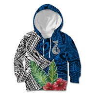 Polynesian Kid Hoodie Whale Pattern and Hibiscus Flowers TS04 Hoodie Multicolor - Polynesian Pride