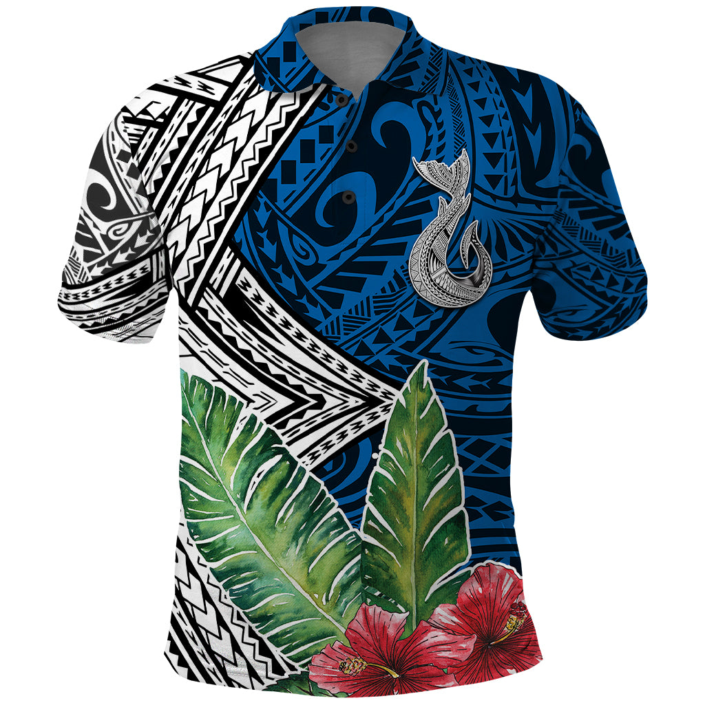 Polynesian Polo Shirt Whale Pattern and Hibiscus Flowers TS04 Multicolor - Polynesian Pride