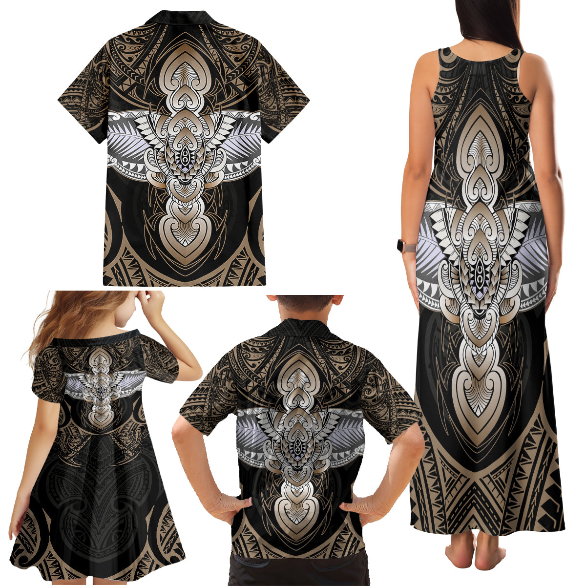 Polynesian Hawaii Tattoo Family Matching Tank Maxi Dress and Hawaiian Shirt TS04 - Polynesian Pride