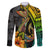 Hawaii Family Matching Puletasi Dress and Hawaiian Shirt Polynesian Fish Hook and Hibiscus Flowers with Gradient Pattern TS04 Dad's Shirt - Long Sleeve Multicolor - Polynesian Pride
