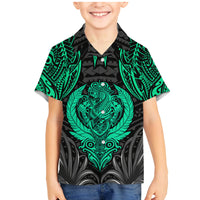 Polynesian Family Matching Mermaid Dress and Hawaiian Shirt Abstract Tiki TS04 Son's Shirt Black/Yellow - Polynesian Pride