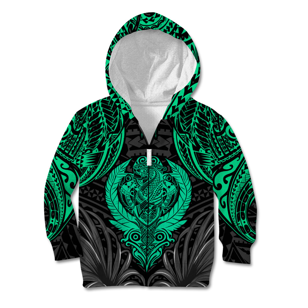 Polynesian Kid Hoodie Abstract Tiki TS04 Zip Hoodie Black/Yellow - Polynesian Pride