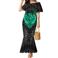 Polynesian Mermaid Dress Abstract Tiki TS04 Women Black/Yellow - Polynesian Pride