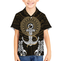 Polynesian Swordfish Family Matching Long Sleeve Bodycon Dress and Hawaiian Shirt with Anchor Pattern and Tribal Turtle TS04 Son's Shirt Multicolor - Polynesian Pride