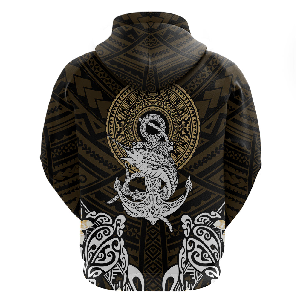 Polynesian Swordfish Hoodie with Anchor Pattern and Tribal Turtle TS04 Multicolor - Polynesian Pride