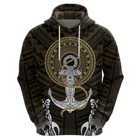 Polynesian Swordfish Hoodie with Anchor Pattern and Tribal Turtle TS04 - Polynesian Pride