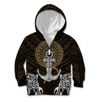 Polynesian Swordfish Kid Hoodie with Anchor Pattern and Tribal Turtle TS04 Zip Hoodie Multicolor - Polynesian Pride