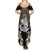 Polynesian Swordfish Summer Maxi Dress with Anchor Pattern and Tribal Turtle TS04 Women Multicolor - Polynesian Pride