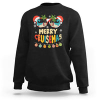 Merry Cruisemas Hawaiian Christmas Palm Tree Sunglass Sweatshirt TS09 Black - Polynesian Pride