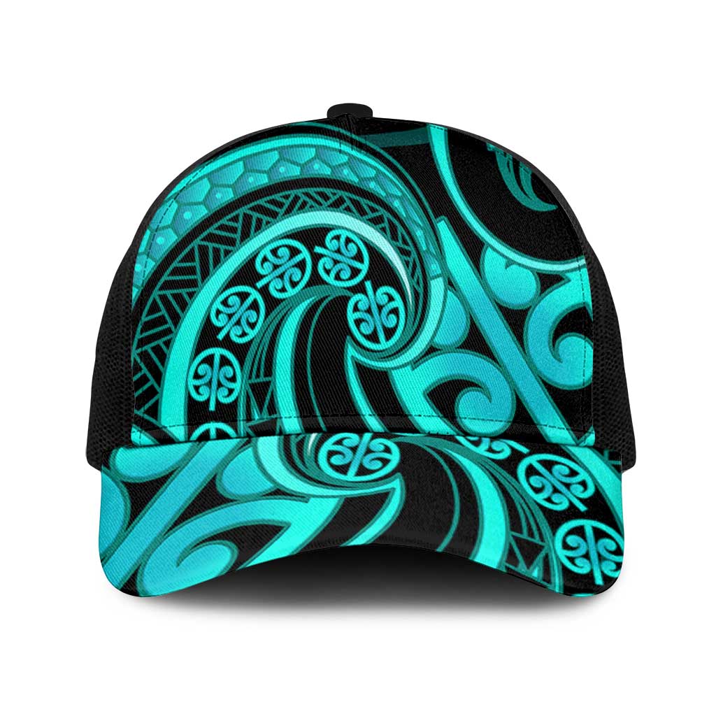 Turquoise New Zealand Mangopare Baseball Net Cap Aotearoa Maori Koru Style - Polynesian Pride