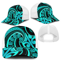 Turquoise New Zealand Mangopare Baseball Net Cap Aotearoa Maori Koru Style - Polynesian Pride
