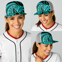 Turquoise New Zealand Mangopare Baseball Net Cap Aotearoa Maori Koru Style - Polynesian Pride