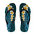 Turquoise Polynesia Flip Flops Plumeria Tropical Leaves Galaxy Polynesian Art - Polynesian Pride