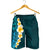 Turquosie Polynesia Shorts for Men Plumeria Tropical Leaves With Galaxy Polynesian Art - Polynesian Pride