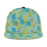 Tuvalu Manuia te Kilisimasi Snapback Cap Pacific Patchwork Xmas Vibes - Polynesian Pride