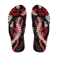 Ulaula Aloha Hawaii Lei Flip Flops Tropical Flowers Elegant Vibe - Polynesian Pride