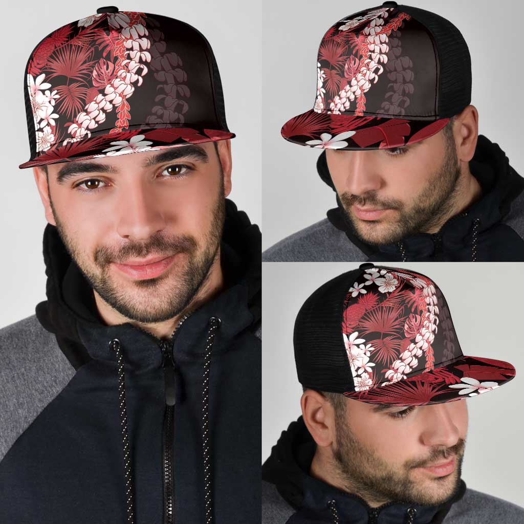 Ulaula Aloha Hawaii Lei Mesh Trucker Cap Tropical Flowers Elegant Vibe - Polynesian Pride