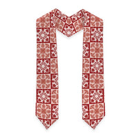 Ulaula Palaka Quilt Hawaii Graduation Stole Hawaiian Tropical Monstera Sea Turtle