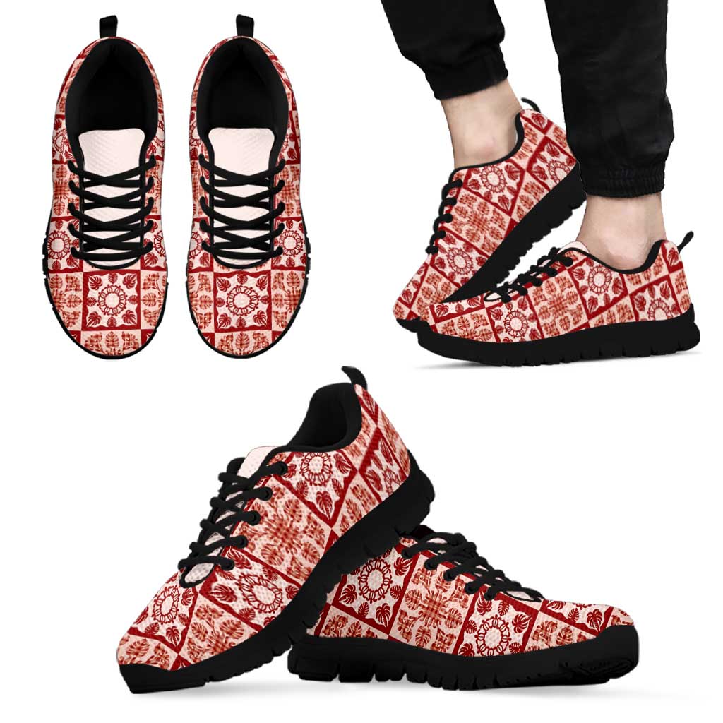 Ulaula Palaka Quilt Hawaii Sneakers Hawaiian Tropical Monstera Sea Turtle