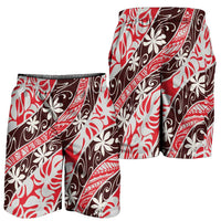 Uteute Tahiti Tiare Monstera Shorts for Men Polynesian Pattern Curve Style - Polynesian Pride
