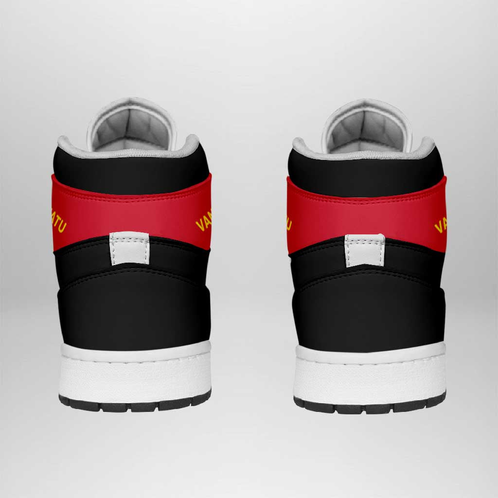 Vanuatu High Sneakers AJ1 Coat Of Arms Flag Inspired