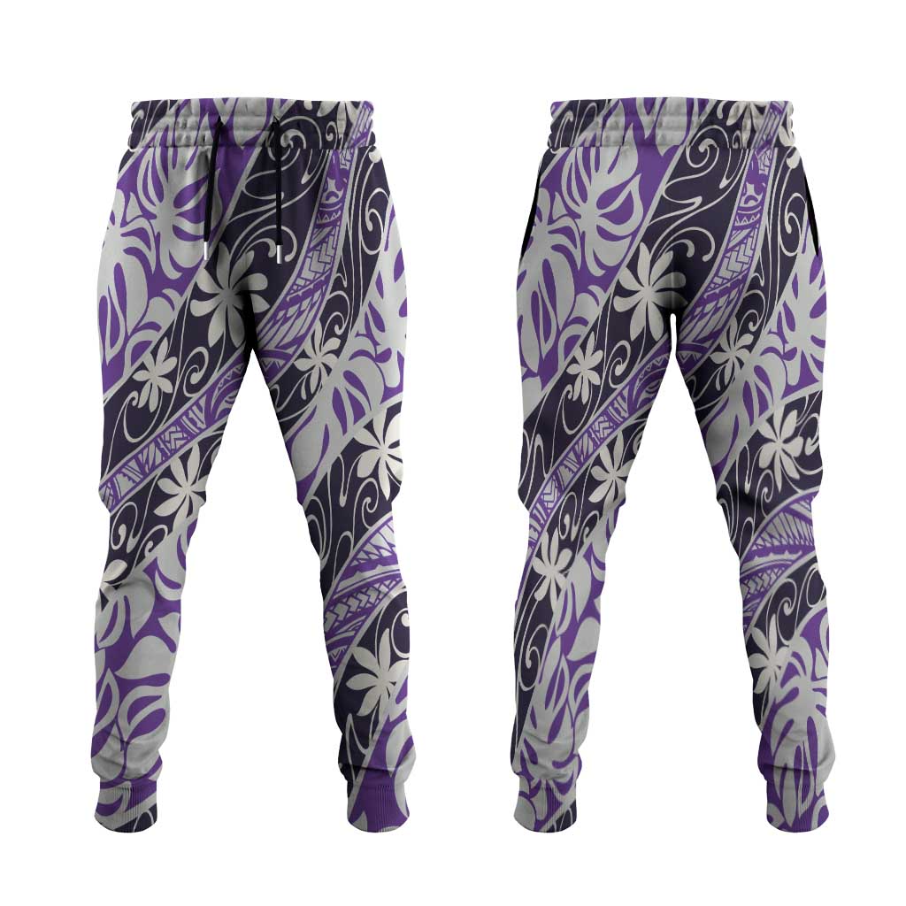 Vareau Tahiti Tiare Monstera Jogger Pants Polynesian Pattern Curve Style - Polynesian Pride
