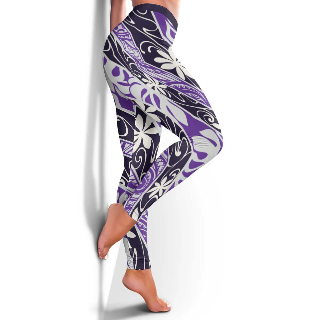 Vareau Tahiti Tiare Monstera Leggings Polynesian Pattern Curve Style - Polynesian Pride