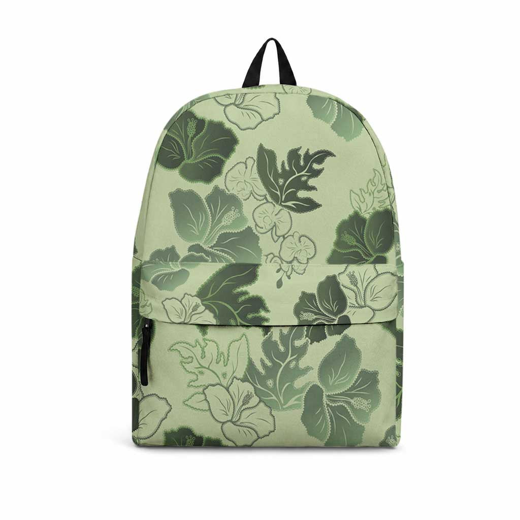 Vesuvian Green Aloha Hawaii Hibiscus Orchid Seamless Backpack