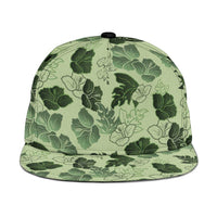 Vesuvian Green Aloha Hawaii Hibiscus Orchid Seamless Snapback Cap