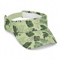 Vesuvian Green Aloha Hawaii Hibiscus Orchid Seamless Sun Visor Cap
