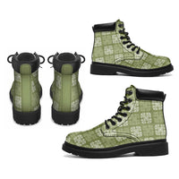 Vesuvian Green Palaka Quilt Hawaii All Season Boots Traditional Hawaii-plaid Pattern - Polynesian Pride