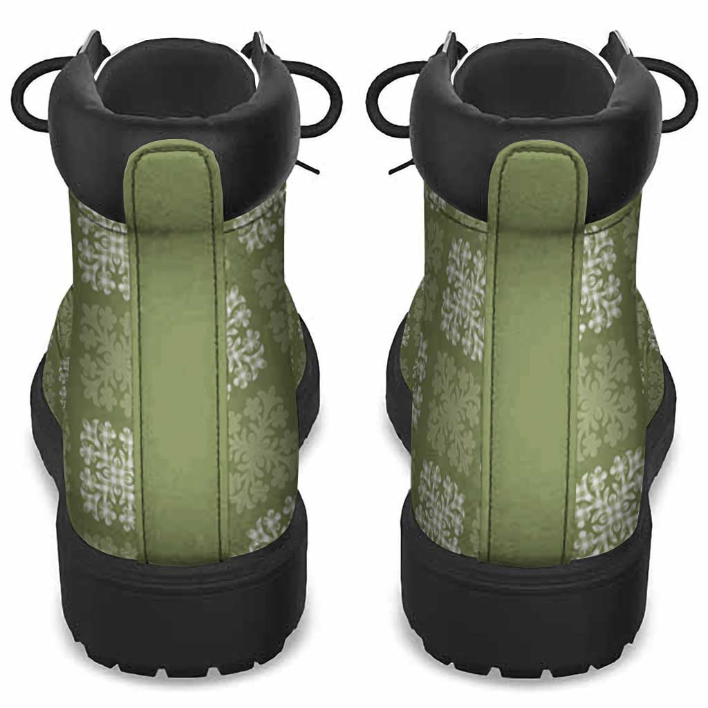 Vesuvian Green Palaka Quilt Hawaii All Season Boots Traditional Hawaii-plaid Pattern - Polynesian Pride
