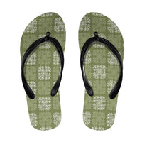 Vesuvian Green Palaka Quilt Hawaii Flip Flops Traditional Hawaii-plaid Pattern - Polynesian Pride