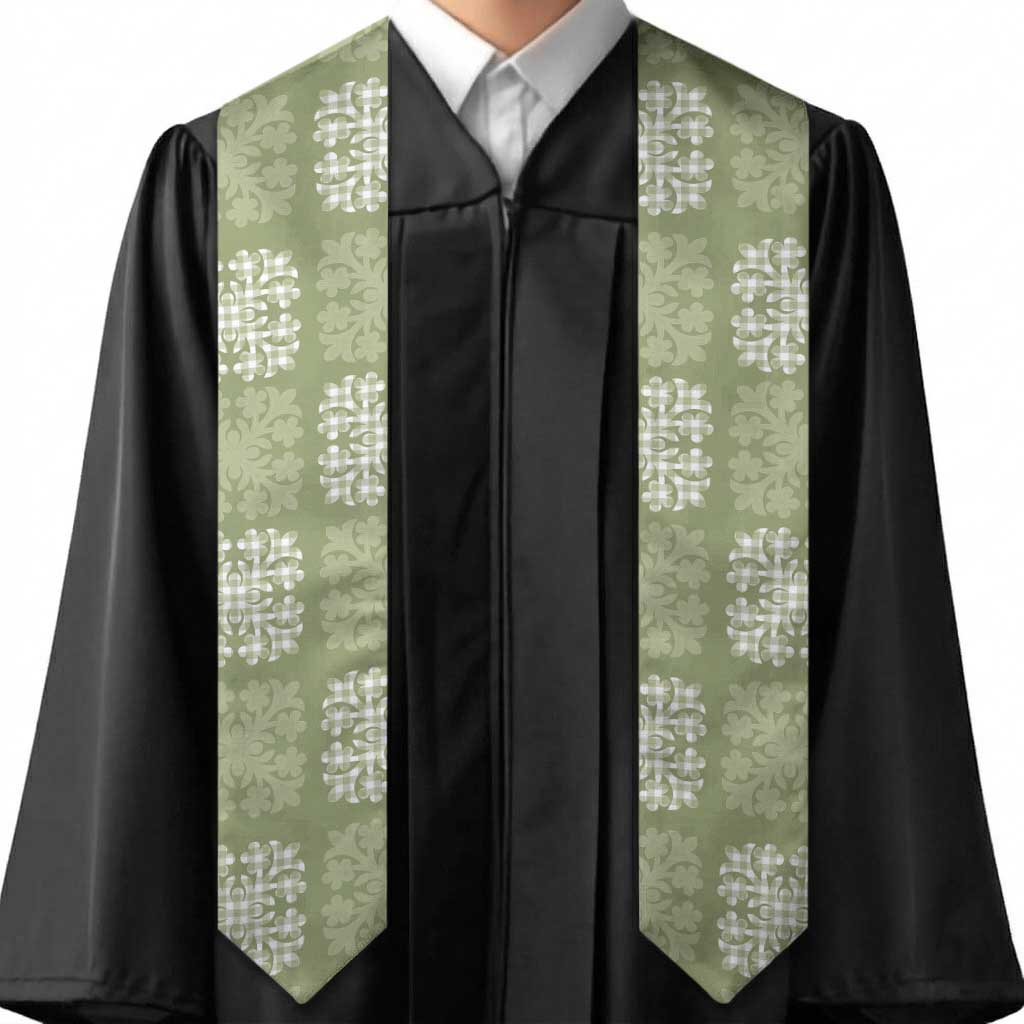 Vesuvian Green Palaka Quilt Hawaii Graduation Stole Traditional Hawaii-plaid Pattern - Polynesian Pride