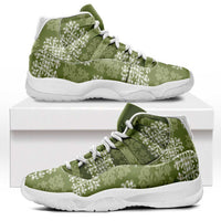 Vesuvian Green Palaka Quilt Hawaii Sneakers J11 Traditional Hawaii-plaid Pattern - Polynesian Pride