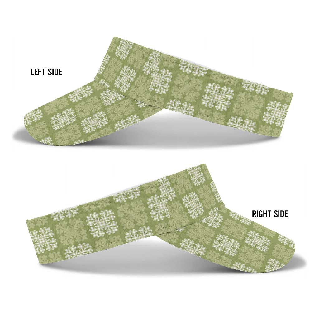 Vesuvian Green Palaka Quilt Hawaii Sun Visor Cap Traditional Hawaii-plaid Pattern