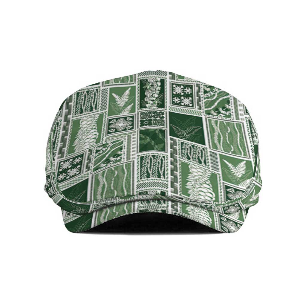 Vintage Aloha Block Quilt Jeff Hat Green Inspired Lei Motifs - Polynesian Pride