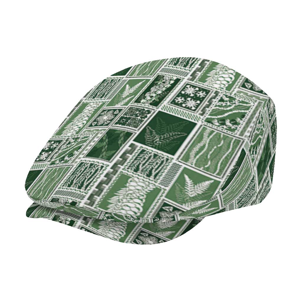Vintage Aloha Block Quilt Jeff Hat Green Inspired Lei Motifs - Polynesian Pride