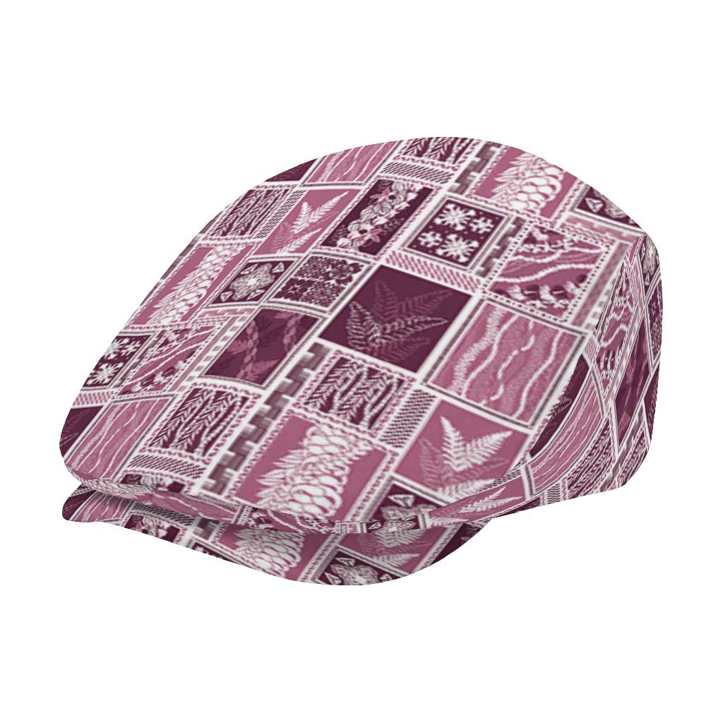 Vintage Aloha Block Quilt Jeff Hat Pink Inspired Lei Motifs - Polynesian Pride